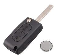 LAKAMODO Coque Plip Clé 2 Boutons Compatible pour Peugeot 206 207 308 3008 5008 pour Citroen C1 C2 C3 C4 C5 C8 Evasion CE0523 Pile sur Circuit Lame Non Rainurée