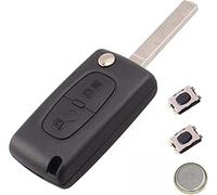 LAKAMODO Coque plip clé 2 Boutons pour Peugeot 206 207 308 3008 5008 pour Citroen C1 C2 C3 C4 C5 C8 Evasion CE0523 Pile sur Circuit + 2 Boutons Switch + Pile