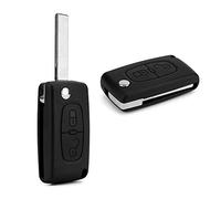 LAKAMODO Coque Plip Clé 2 Boutons pour Peugeot 206 207 308 3008 5008 pour Citroen C1 C2 C3 C4 C5 C8 Evasion CE0523 Pile sur Circuit Lame Rainurée