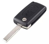 LAKAMODO Coque Plip Clé Télécommande pour Peugeot 107 206 207 307 SW 308 407 pour Citroen C1 C2 C3 C4 C5 (2 Boutons, CE0523, HU83 Lame rainurée)