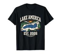 Lake America Est 2026 Conception Amérique-Nom du lac T-Shirt