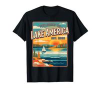 Lake America Est 2026 Vintage Grands Lacs Voile T-Shirt Graphique avec Valeur