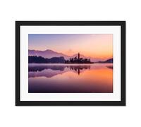 Lake Bled Island Slovenia Large Art Print Poster Wall Decor 18x24 inch Supplied Ready to Hang with Included Mount Brackets Lac Île La Slovénie Grand Art Affiche Mur Déco