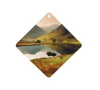Lake District National Park Désodorisant pour voiture à suspendre, tablettes d'aromathérapie parfumées longue durée, cartes parfumées au losange pour véhicules, chambre à coucher, armoire, style gris
