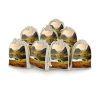 Lake District National Park Lot de 8 sacs en mousseline avec cordon de serrage - Réutilisables et lavables - Pour herbes, épices, bonbons, savon, bijoux, cadeaux de mariage