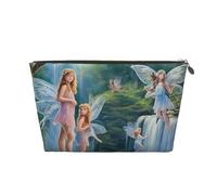 Lake Fairy Trousse de maquillage de voyage multifonction avec fermeture éclair pour femmes et filles Doré, doré, Taille unique