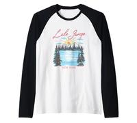 Lake George Upstate New York Randonnée Camping Pêche Vintage Manche Raglan