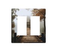 Lake House Plaques murales décoratives pour interrupteur à 2 interrupteurs - Plaque d'interrupteur électrique en thermoplastique pour appareil de décoration, vis incluses