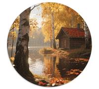 Lake House Puzzles 1000 Pieces Cadeau Unique Scenery Jeu Éducatif Challenge Toy À De Qualité Supérieure Peinture Art pour Adultes Et Enfants À Partir De 12 Ans 1000pcs (67.5x67.5cm)