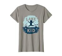 Lake Kid : Aventure Joyeuse Estivale T-Shirt, Femme, Ardoise, L
