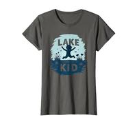 Lake Kid : Aventure Joyeuse Estivale T-Shirt, Femme, Asphalte, XXL