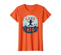 Lake Kid : Aventure Joyeuse Estivale T-Shirt, Femme, Orange, 3XL