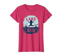 Lake Kid : Aventure Joyeuse Estivale T-Shirt, Femme, Rouge Chiné, S