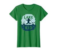 Lake Kid : Aventure Joyeuse Estivale T-Shirt, Femme, Vert Kelly, XS