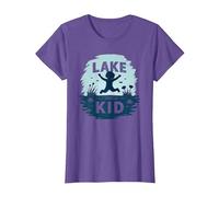 Lake Kid : Aventure Joyeuse Estivale T-Shirt, Femme, Violet Chiné, 3XL