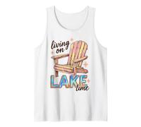 Lake Life Living on Lake Time Lakeside Summer Cabin Vacation Débardeur