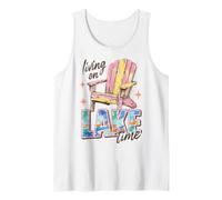 Lake Life Living on Lake Time Lakeside Summer Cabin Vacation Débardeur
