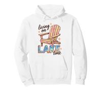 Lake Life Living on Lake Time Lakeside Summer Cabin Vacation Sweat à Capuche