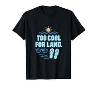 Lake Life Too Cool for Land Summer Wave Design T-Shirt