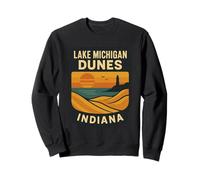 Lake Michigan Dunes Chemise Coucher de Soleil Plage Phare Paysage Sweatshirt