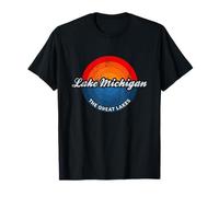 Lake Michigan Retro Les Grands Lacs The Great Lakes T-Shirt