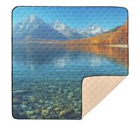 Lake Mountains Safari's Beauty Grand tapis de jeu élégant non toxique pour salle de jeux pour bébé, 127 x 127 cm