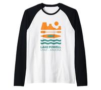 Lake Powell Utah Rock Formation et Bateau Icônes Minimaliste Manche Raglan