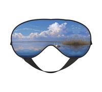 Lake_Swan Masque de sommeil en soie avec sangle réglable - Masque doux pour les yeux - Pour bloquer les lumières, le sommeil, les voyages, la sieste, la méditation