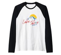 Lake Tahoe Ski California Vintage Sunset Mountain Manche Raglan