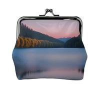 Lake Under Sunset Portefeuille en cuir PU imprimé en microfibre avec verrou pour rouge à lèvres et changement de clés