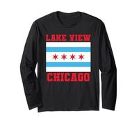 Lake View Chicago Illinois Flag 773 312Loop Plat à Pizza Profond Manche Longue