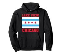 Lake View Chicago Illinois Flag 773 312Loop Plat à Pizza Profond Sweat à Capuche