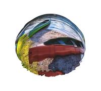 Lake With Boats Canoës Park Multi-Scène et Multi-Scène Douche Spa Double Couche Imperméable Bonnet de Douche et Bonnet de Cuisson Convient pour Adultes, Enfants et Hommes et Femmes