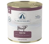 Lakefields Nourriture humide de qualité supérieure pour chien - Bœuf pur 100 % - 800 g - Viande musculaire pure - Boeuf issu d'un élevage adapté à l'espèce - Nourriture humide sans céréales pour