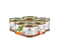 Lakefields Nourriture humide pour chien - Poulet 61 % - 6 x 200 g - Sans céréales - Ingrédients naturels de qualité alimentaire - Carottes, pommes de terre et pommes - Cuites en douceur