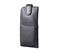 Lakeland Leather Étui à lunettes en cuir véritable (fermeture à clous), Fermeture à bouton-pression noire, taille unique