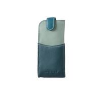 Lakeland Leather Étui de protection en cuir véritable pour lunettes de lecture, lunettes de soleil et lunettes de soleil, étui fin et durable, Vert/multicolore, taille unique