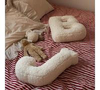LAKEMON Coussin en Peluche avec Lettres anglaises, Coussin décoratif en Forme de Lettre Initiale, pour canapé, Chambre à Coucher, Salon (F)