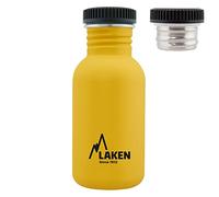Laken Basic Bouteille en Acier Inoxydable avec Bouchon à vis en Acier et Bouche Large 500 ML, Jaune