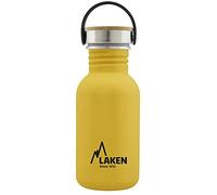 LAKEN Bot. AC. INOX Basic 500ml,tapón Acero/bambú - Amarillo