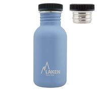 LAKEN Bouteille d'eau en acier inoxydable (0,50 l - Bleu) avec bouchon uni - Réutilisable et recyclable - Idéal pour les enfants et les adultes à la salle de sport/activités sportives