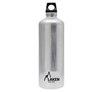 LAKEN Futura Gourde en aluminium coupe ouverture Couvercle à visser avec passant 1L, argent