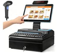 Lakenbroade Caisse enregistreuse Tactile 15,6", système de Point de Vente Tout-en-Un, processeur i5, 8 Go de RAM, SSD 256 Go. Kit Complet avec imprimante de reçus