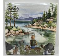 Lakeside Fishing Lot de 20 serviettes de table Motif pêcheur au lac 33 x 33 cm