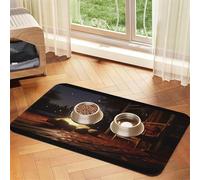 Lakeside Tapis d'alimentation en cuir absorbant pour chien et chat - Imperméable - Ne tache pas - Séchage rapide - Antidérapant - 45 x 30 cm