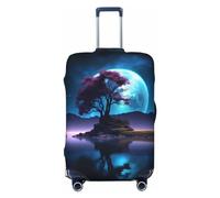 Lakeside Tree Blue Moon Housses de bagage de voyage élastiques 45,7 à 81,3 cm, Noir , Medium