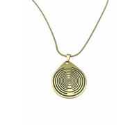 Lakhovsky MWO Collier avec pendentif 30 mm Collier tendance en acier inoxydable doré unisexe pour femme et homme Pendentif oscillateur multi-ondes