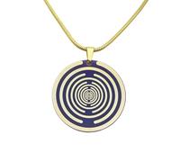 Lakhovsky MWO Collier avec pendentif disque 35 mm Unisexe Collier multi-ondes Oscillateur Bobine Pendentif Violet Doré Cuivre Avec chaîne