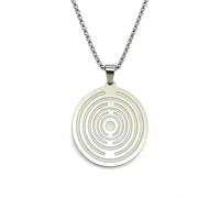 Lakhovsky MWO Collier avec pendentif en acier inoxydable de 30 mm d'oscillateur multionda, pendentif bobine sans pierres, boucle d'oreille et chaîne en acier inoxydable