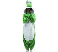 LAKIGURUMI Combinaison Kigurumi Yoshi Dinosaure, Yoshi Pyjama Costume Unisexe Adulte, Vert et Rose, Yoshi Parfait pour Halloween et Noël